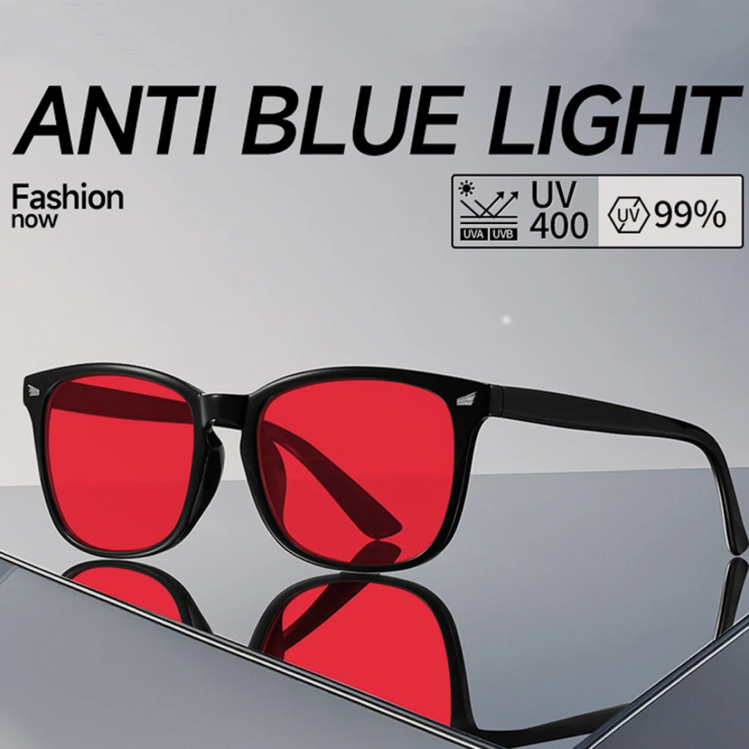 RedShield™ - Óculos Unissex com Lentes Vermelhas Anti-Luz Azul