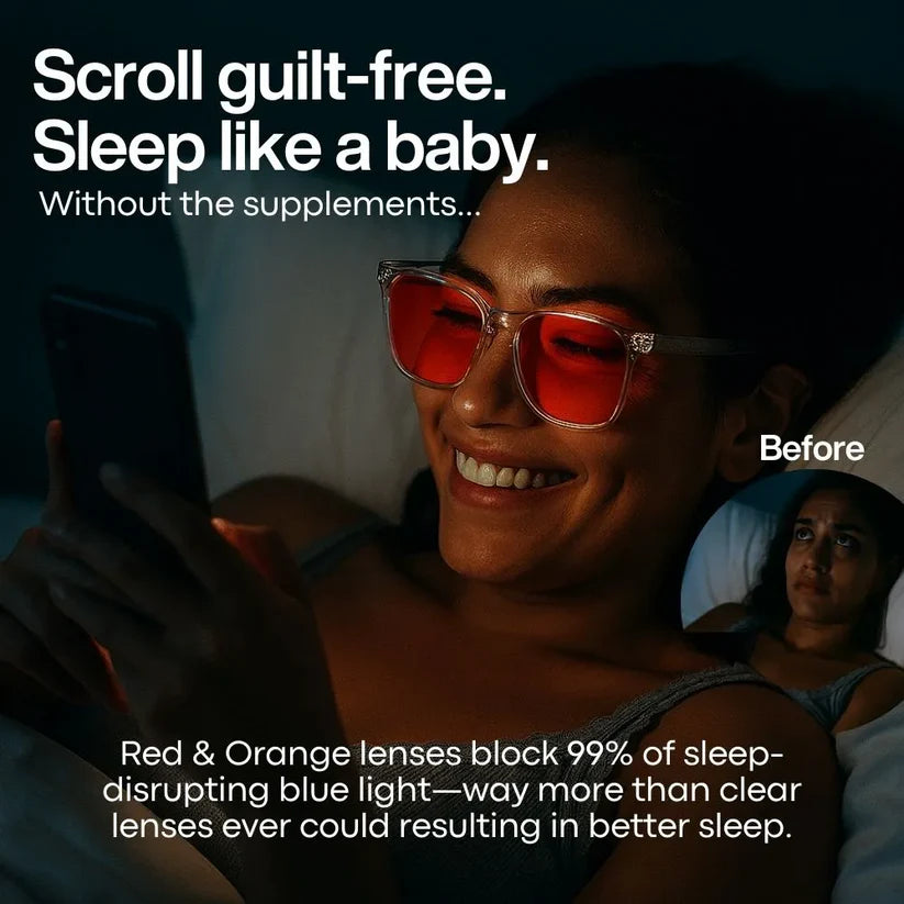 RedShield™ - Óculos Unissex com Lentes Vermelhas Anti-Luz Azul