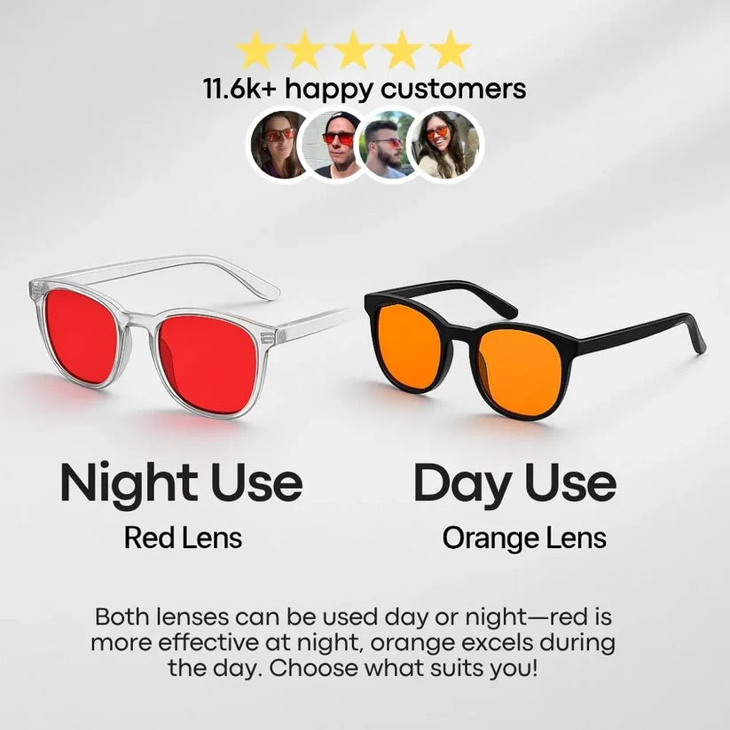 RedShield™ - Óculos Unissex com Lentes Vermelhas Anti-Luz Azul