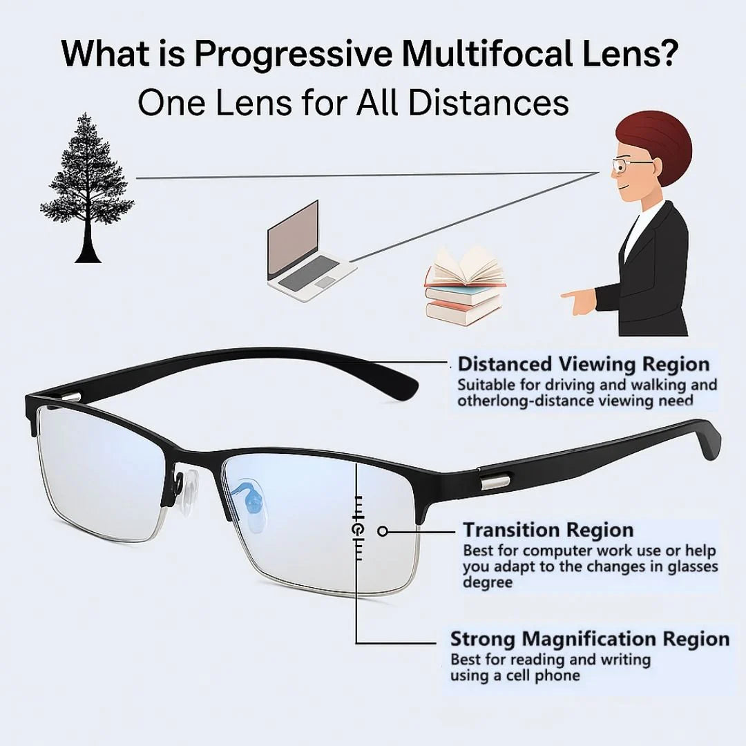 Optizoom® Óculos Fotocromáticos Progressivos